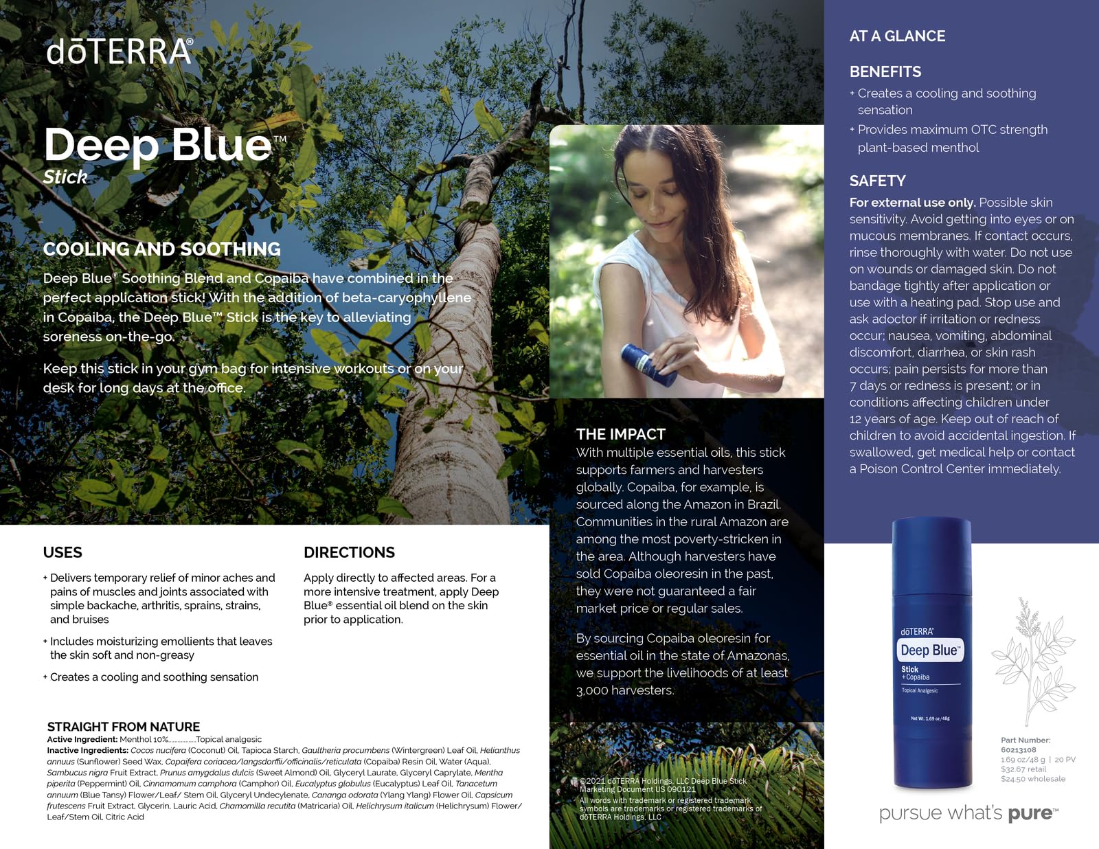 Amazon.com: doTERRA Deep Blue Stick - 2 Pack : Health & Household